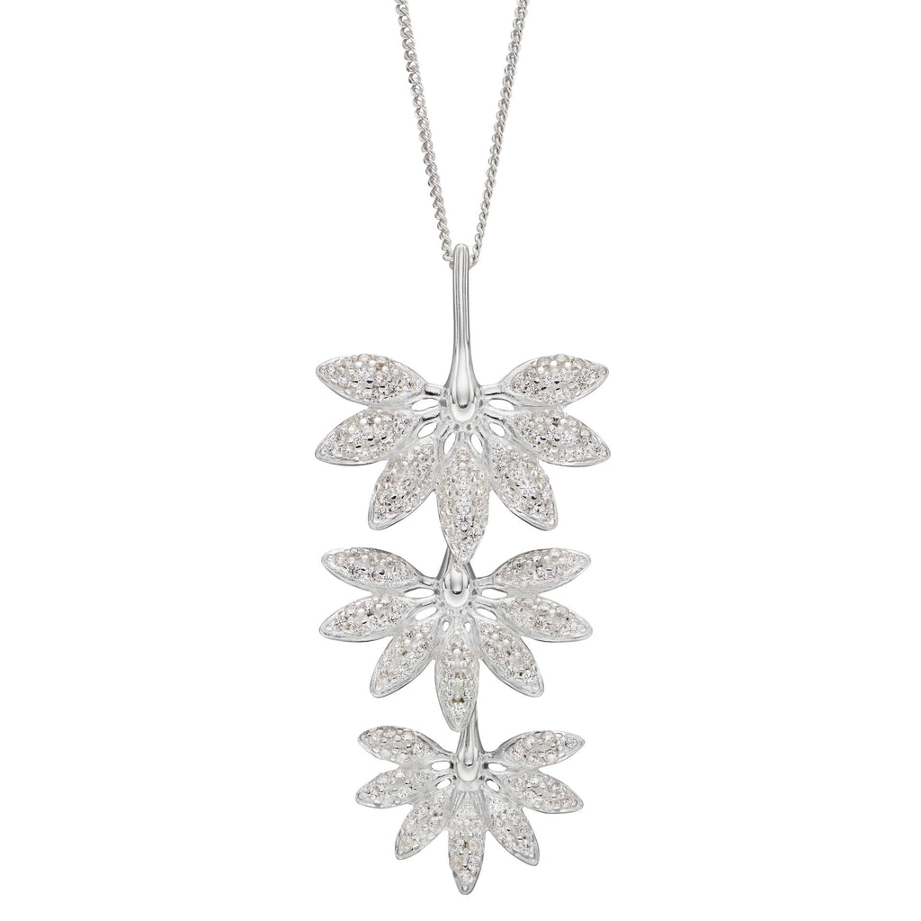 Gecko Jewellery Horsetail Plant Fossil Pendant in Sterling Silver