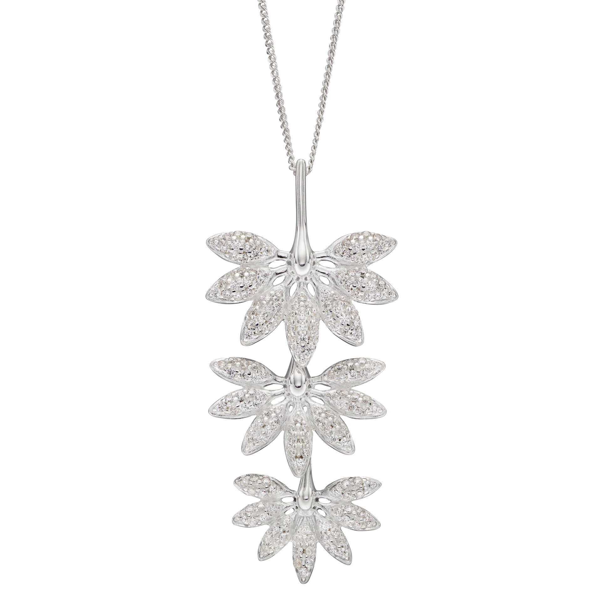 Gecko Jewellery Horsetail Plant Fossil Pendant in Sterling Silver
