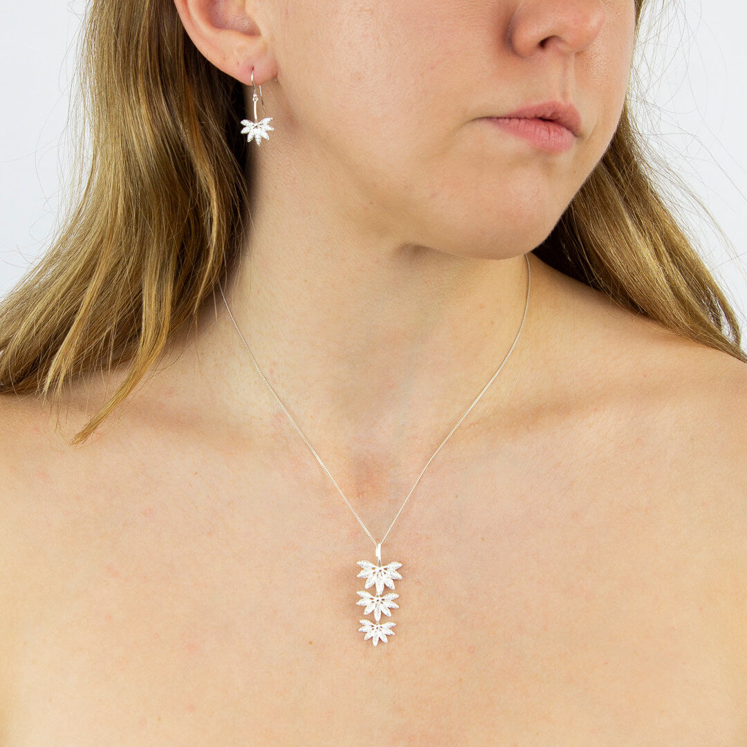 Gecko Jewellery Horsetail Plant Fossil Pendant in Sterling Silver