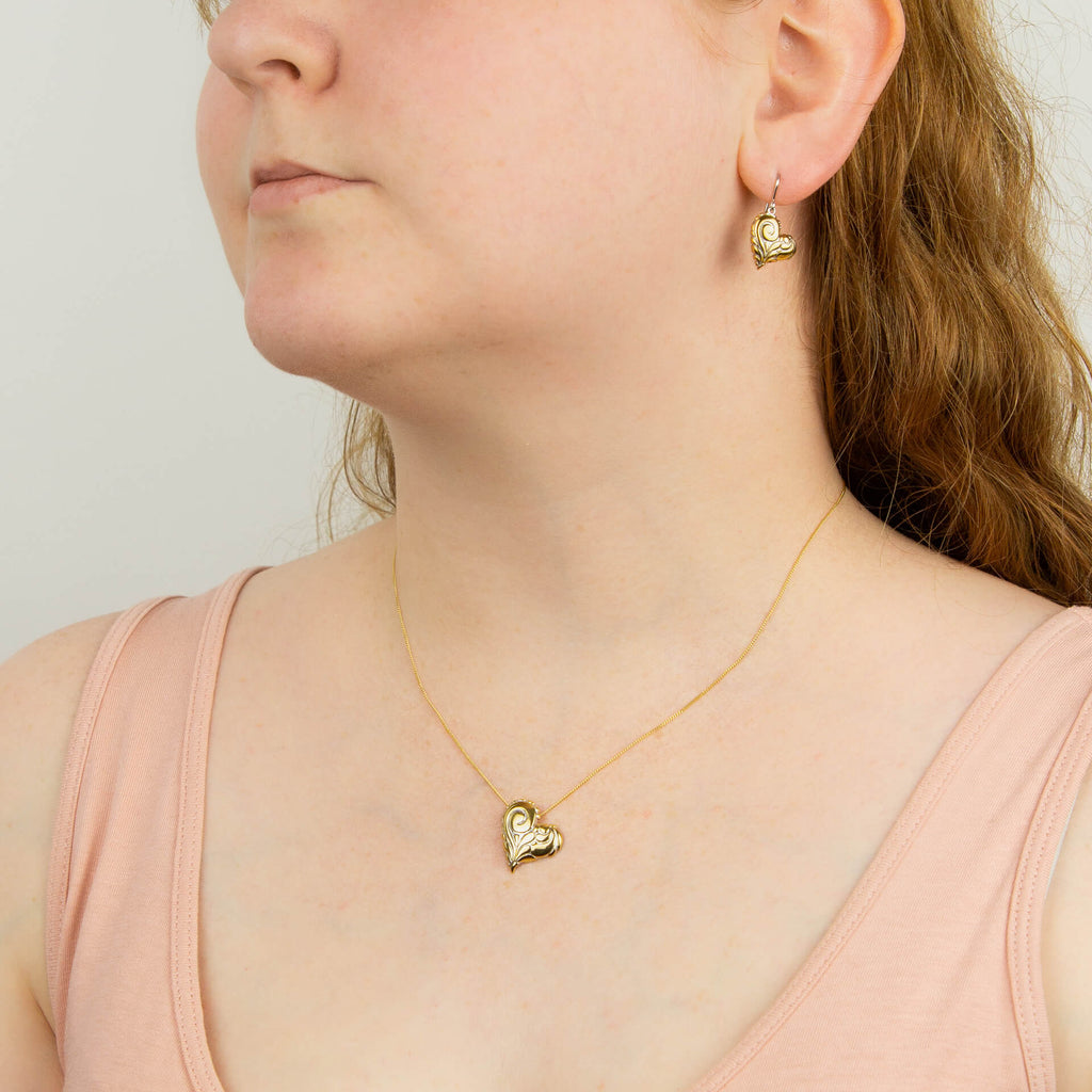Gecko Jewellery Starry Night Heart Pendant in Gold Plated Silver