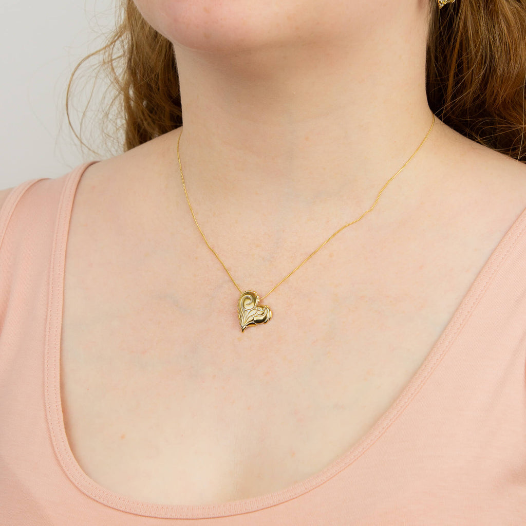Gecko Jewellery Starry Night Heart Pendant in Gold Plated Silver