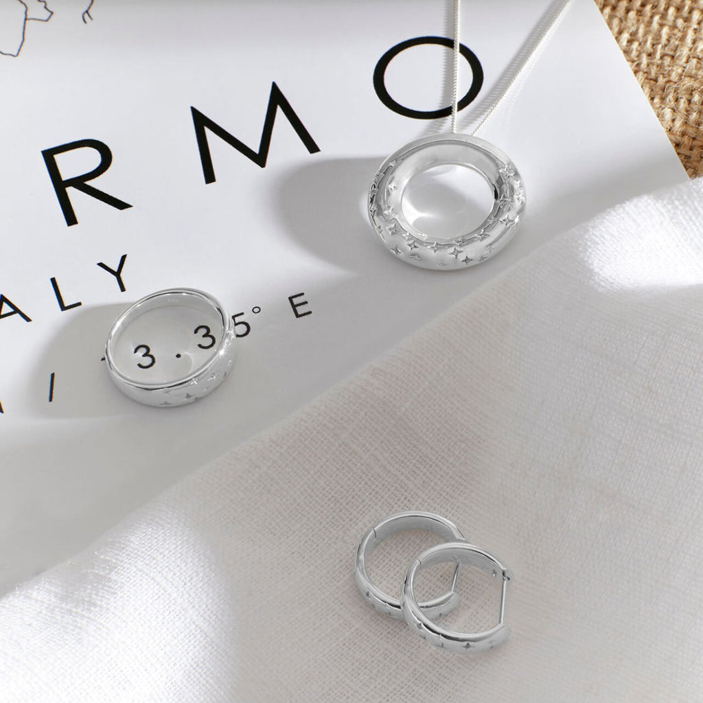 Gecko Jewellery Starry Night Hoop Earrings with Cubic Zirconia