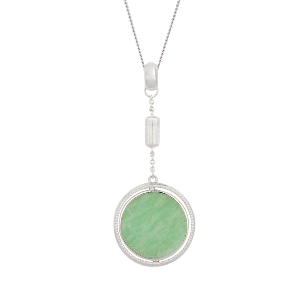 Gecko Jewellery Sterling Silver Spinning Medallion Pendant Necklace