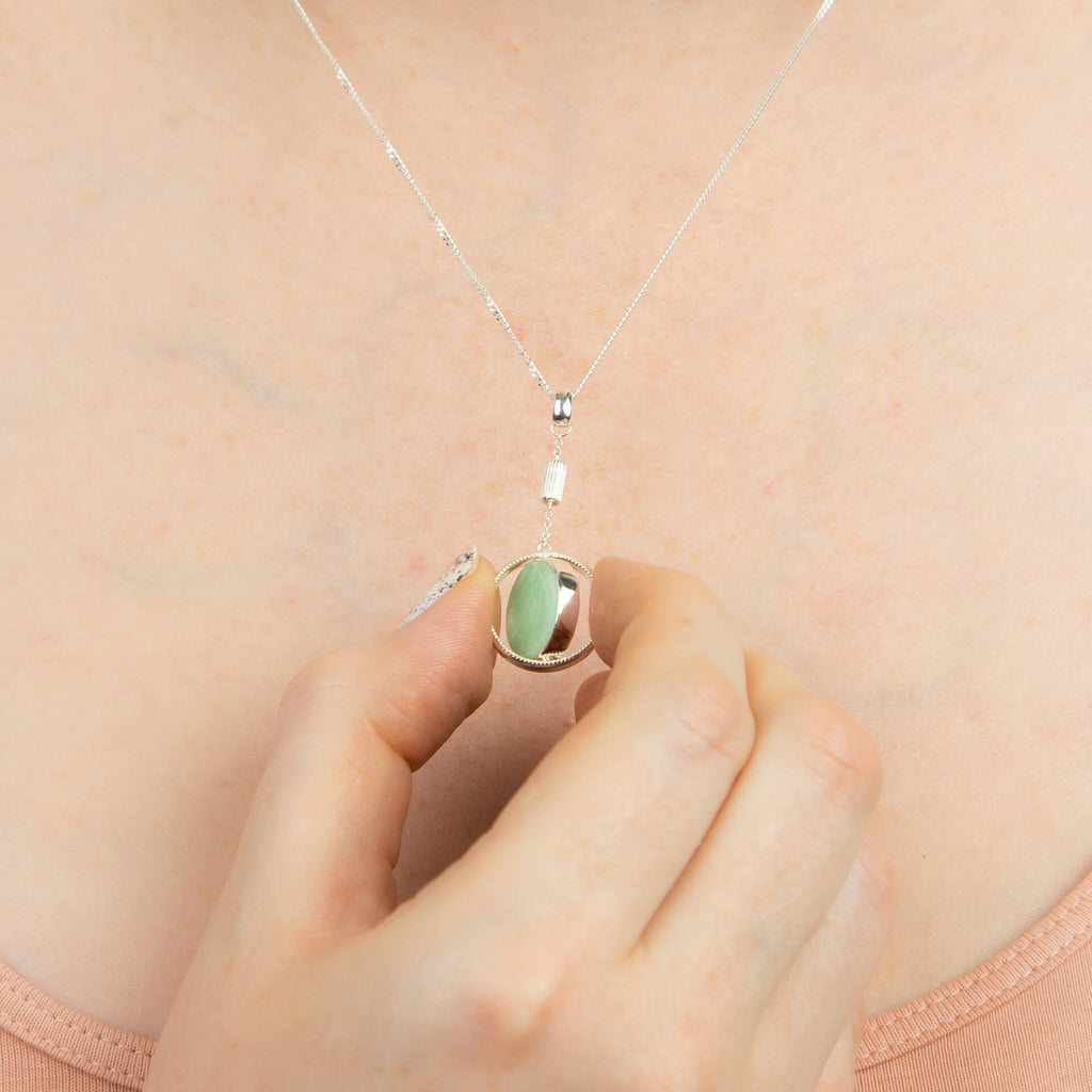 Gecko Jewellery Sterling Silver Spinning Medallion Pendant Necklace