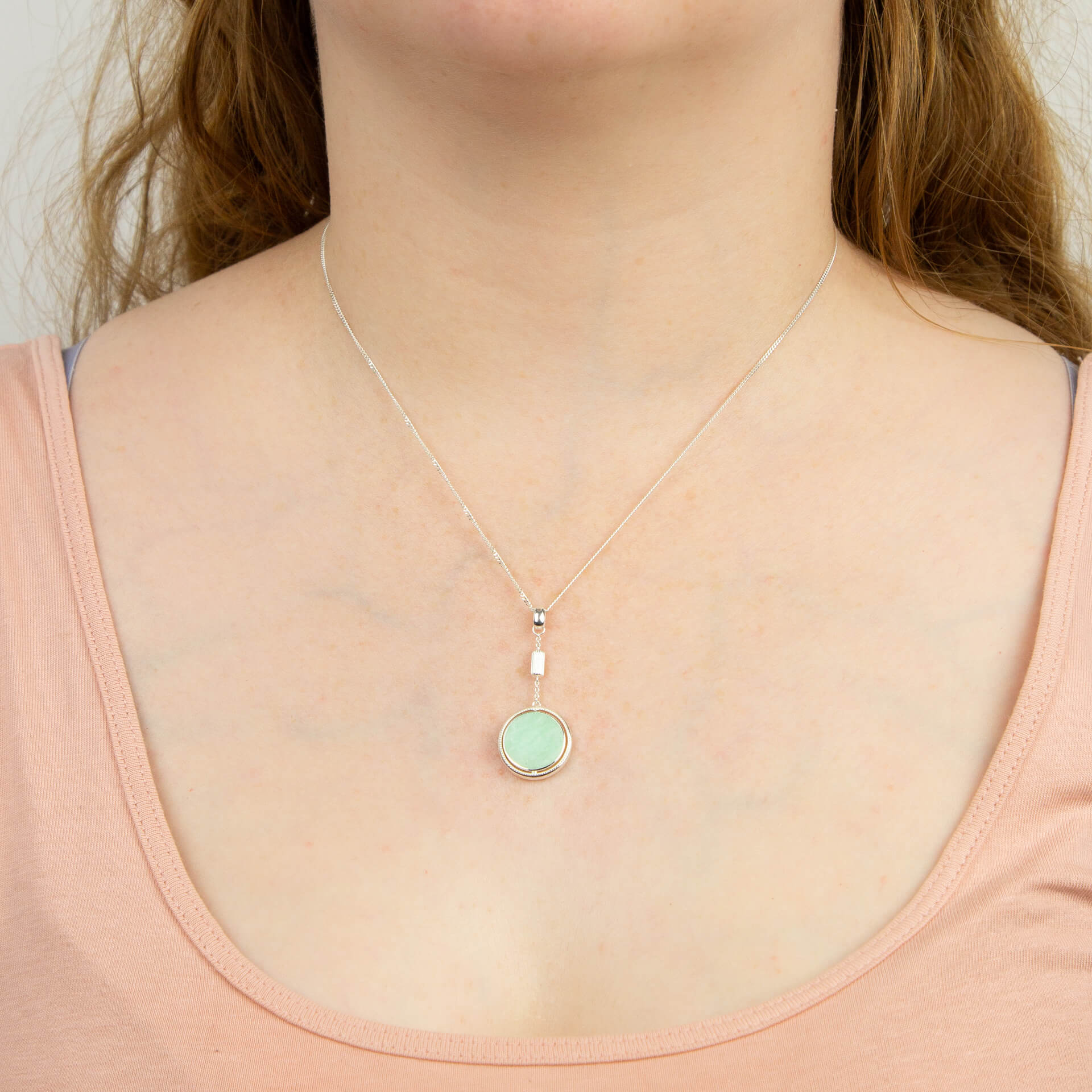 Gecko Jewellery Sterling Silver Spinning Medallion Pendant Necklace