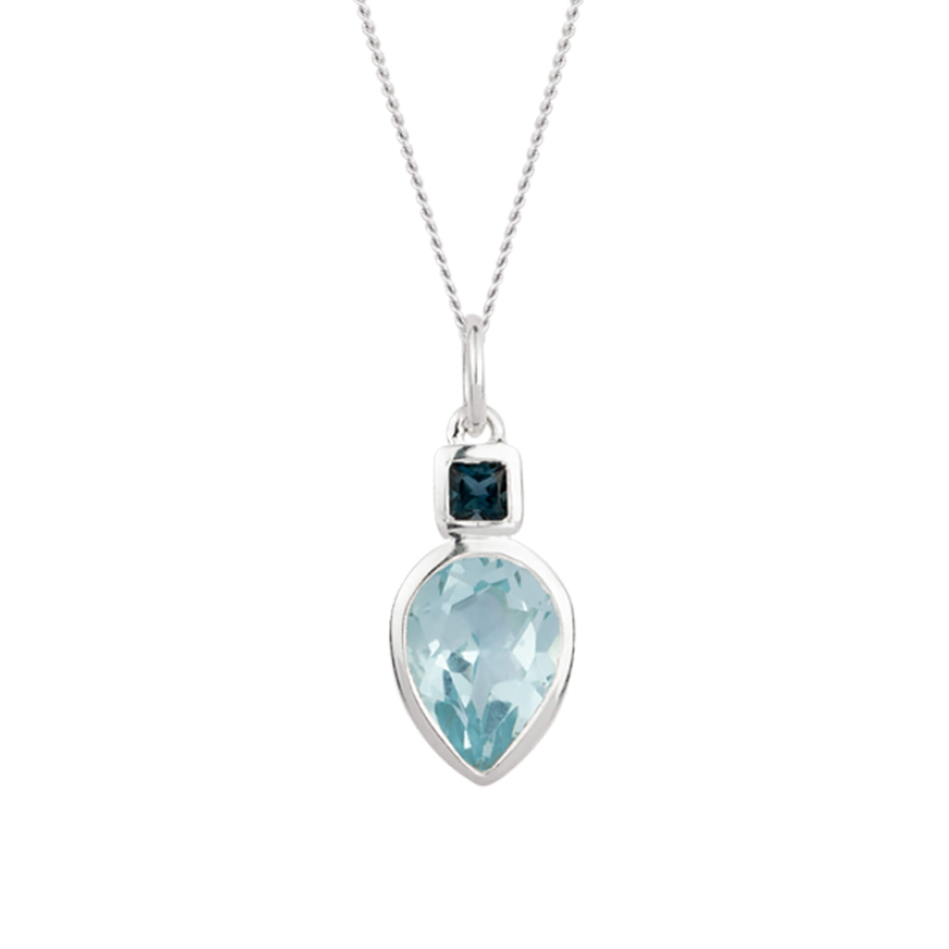 Iris Petal Drop Pendant – Sterling Silver Flower Necklace by Gecko
