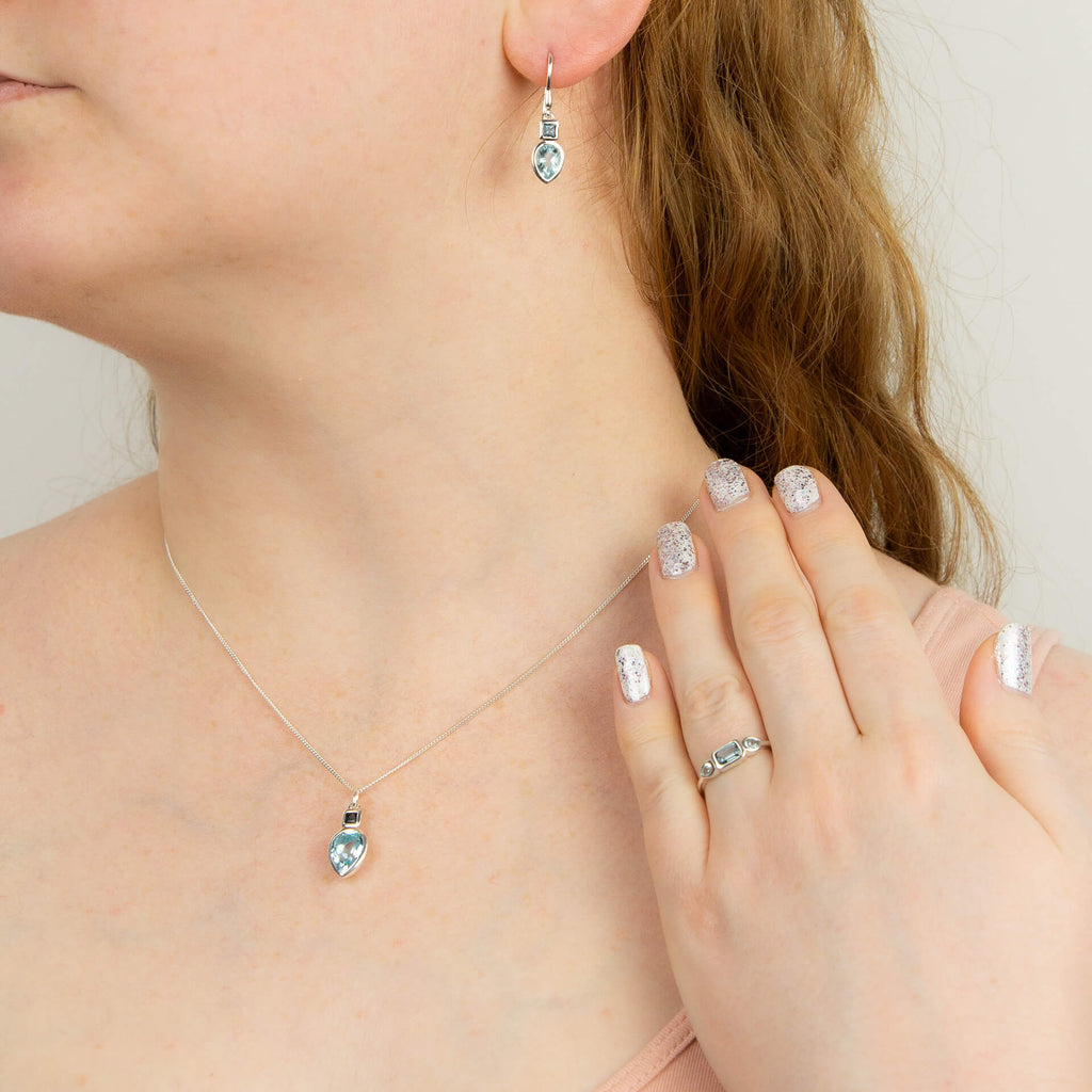 Gecko Jewellery Iris Petal Drop Earrings – Sterling Silver Floral Design
