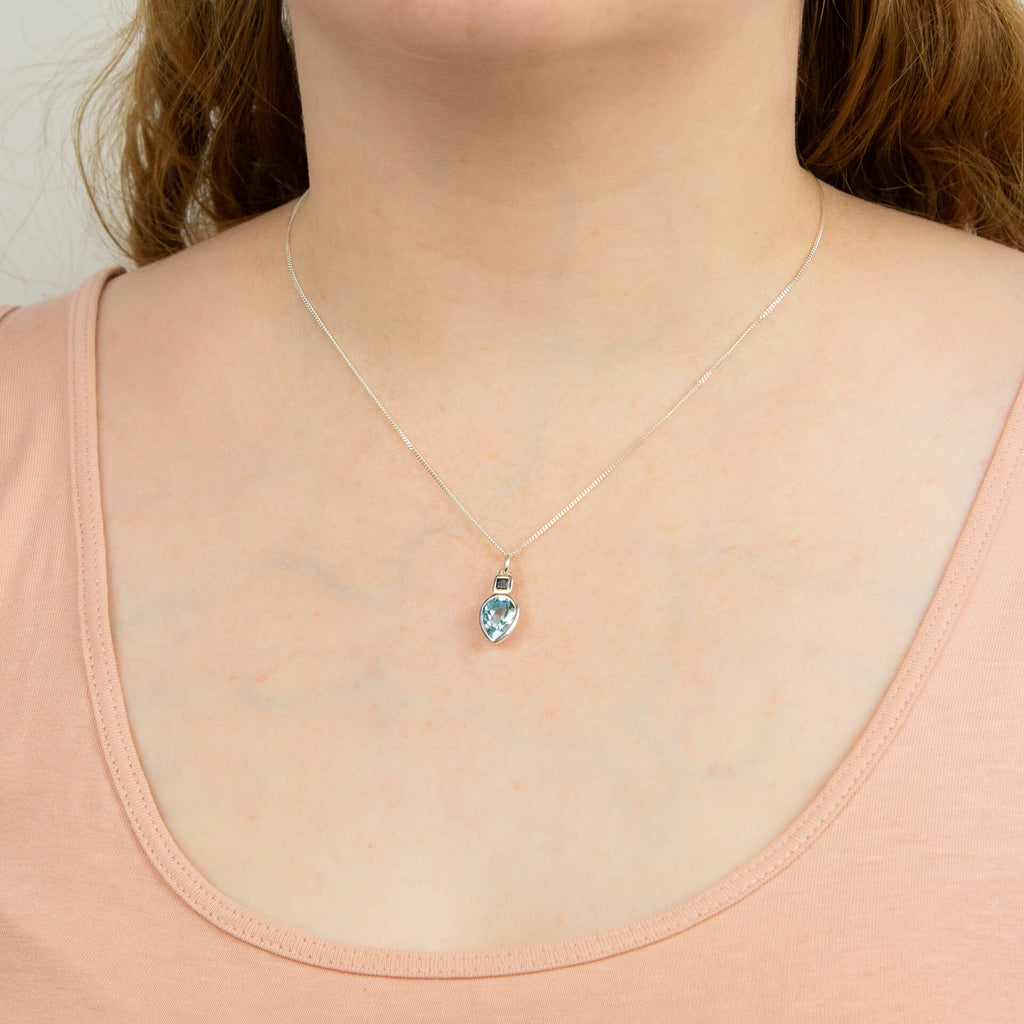 Iris Petal Drop Pendant – Sterling Silver Flower Necklace by Gecko