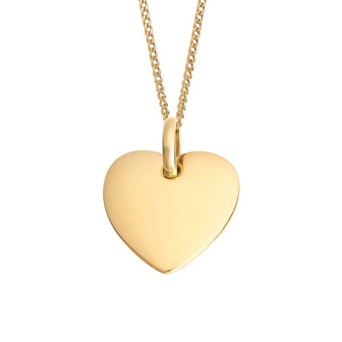 Gecko Jewellery Recycled Sterling Silver Heart Tag Pendant for Engraving