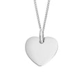 Gecko Jewellery Recycled Sterling Silver Heart Tag Pendant for Engraving