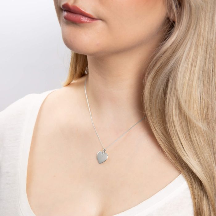 Gecko Jewellery Recycled Sterling Silver Heart Tag Pendant for Engraving