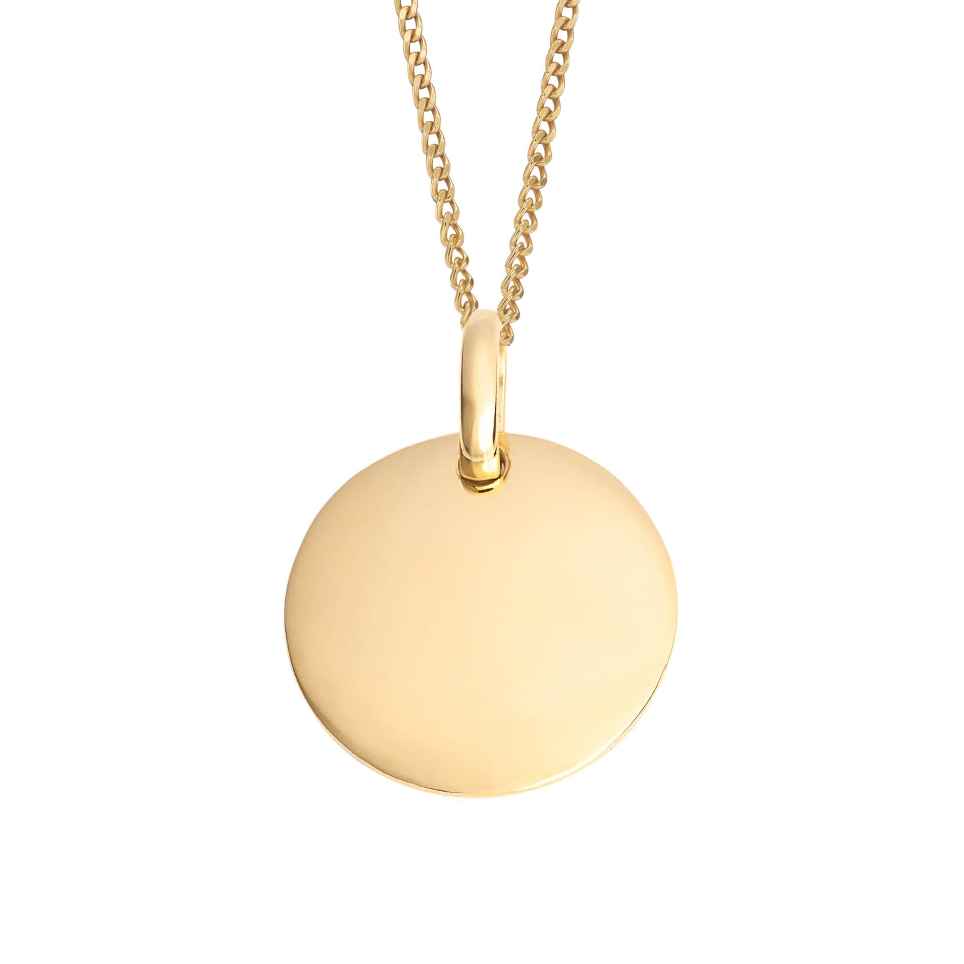 Gecko Jewellery | 15mm Round Tag Pendant in Recycled Sterling Silver