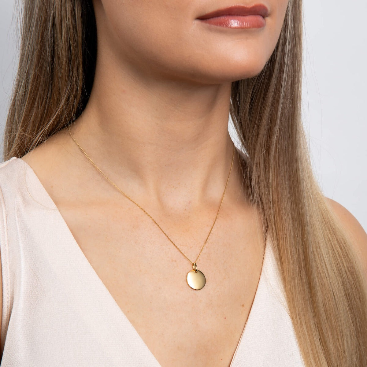 Gecko Jewellery | 15mm Round Tag Pendant in Recycled Sterling Silver