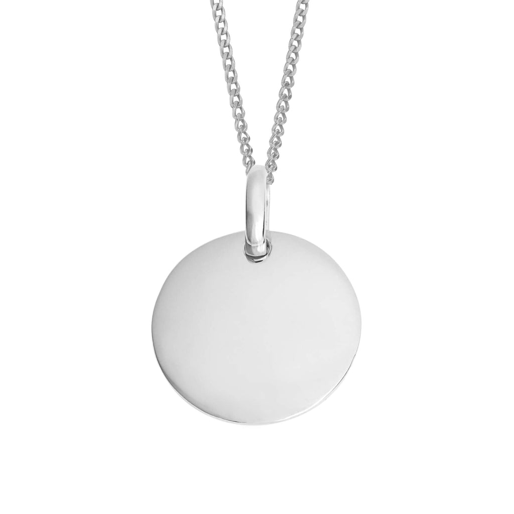 Gecko Jewellery | 15mm Round Tag Pendant in Recycled Sterling Silver