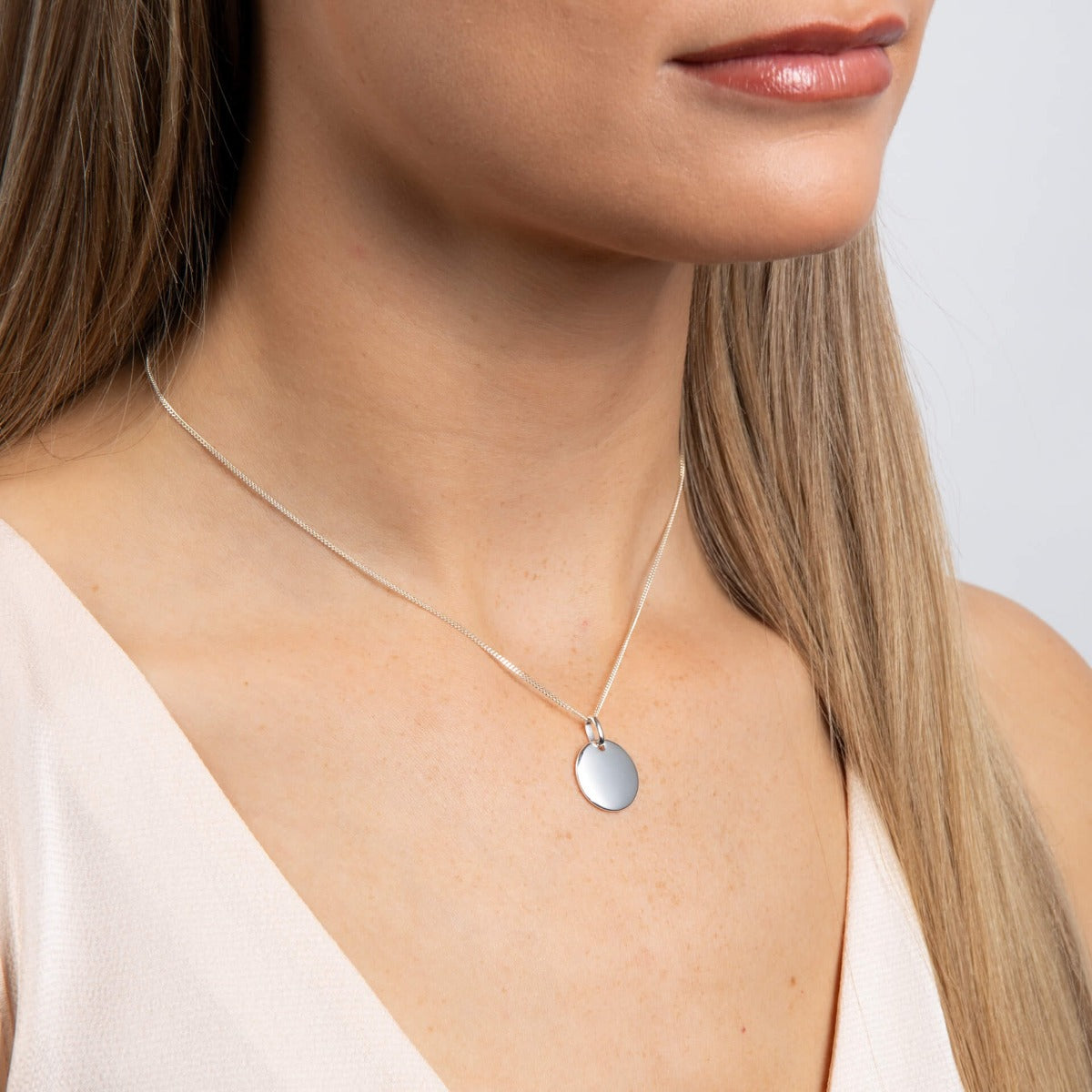 Gecko Jewellery | 15mm Round Tag Pendant in Recycled Sterling Silver