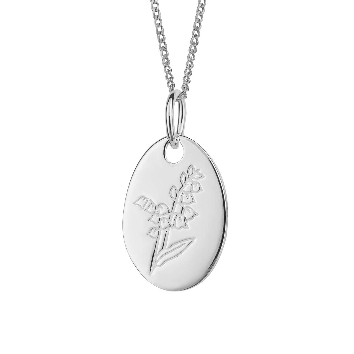 Gecko Jewellery Recycled Sterling Silver Engravable Birth Bloom Pendant