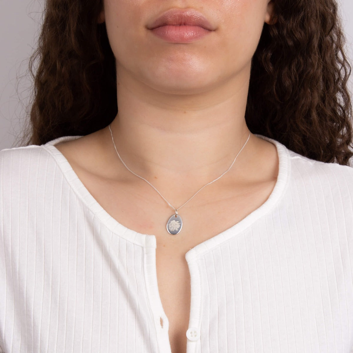 Gecko Jewellery Recycled Sterling Silver Engravable Birth Bloom Pendant