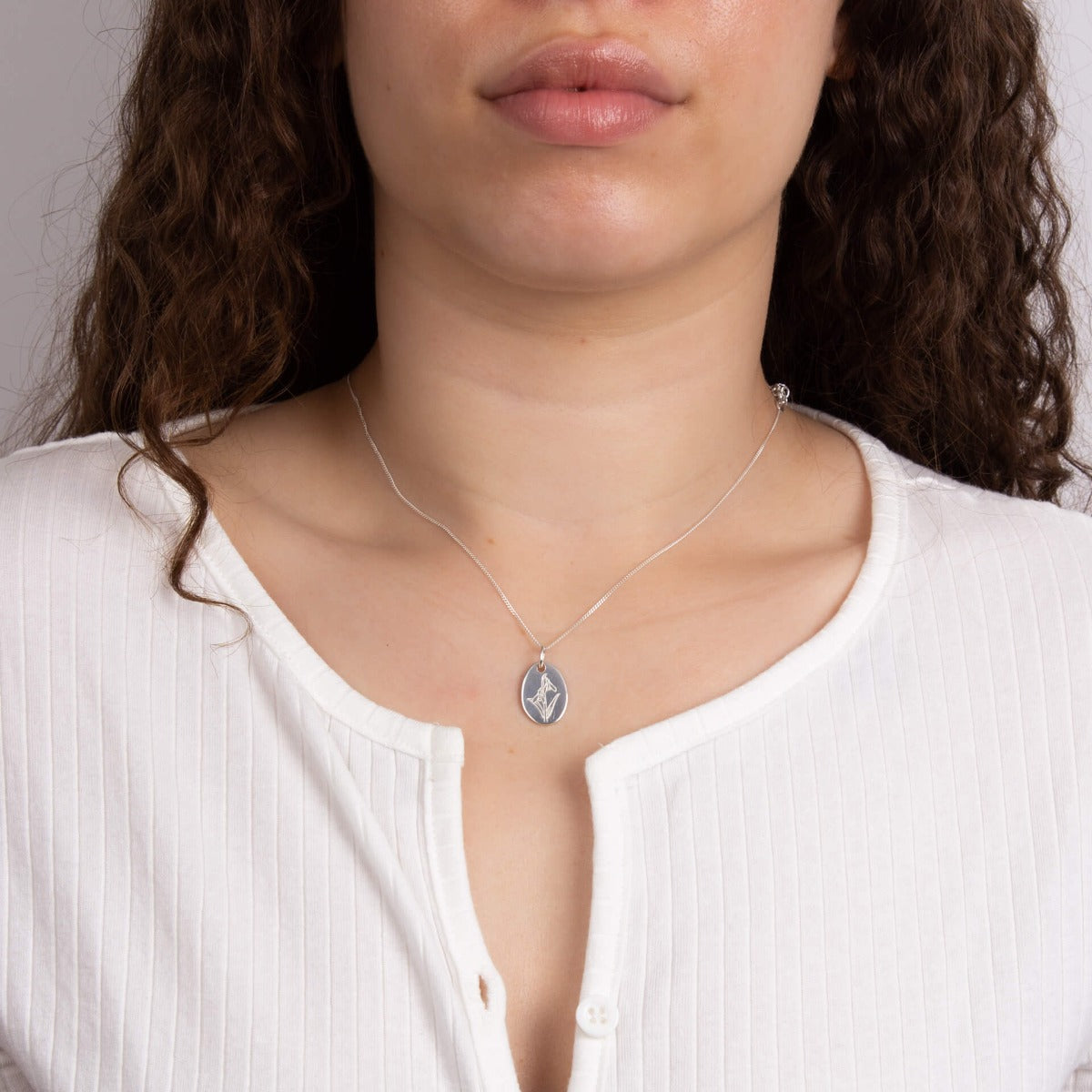Gecko Jewellery Recycled Sterling Silver Engravable Birth Bloom Pendant