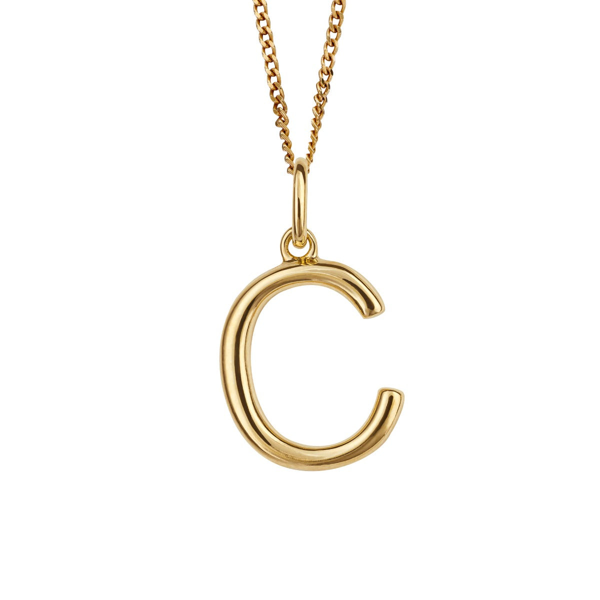 Initial Pendant – Recycled Sterling Silver Modern Tubular Charm