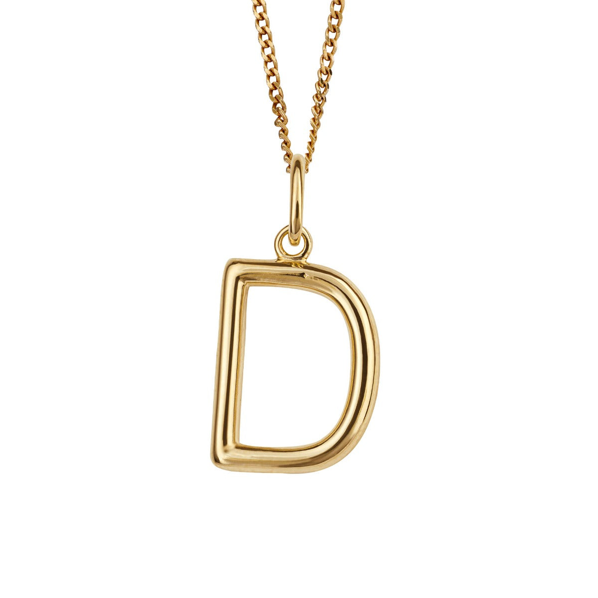 Initial Pendant – Recycled Sterling Silver Modern Tubular Charm