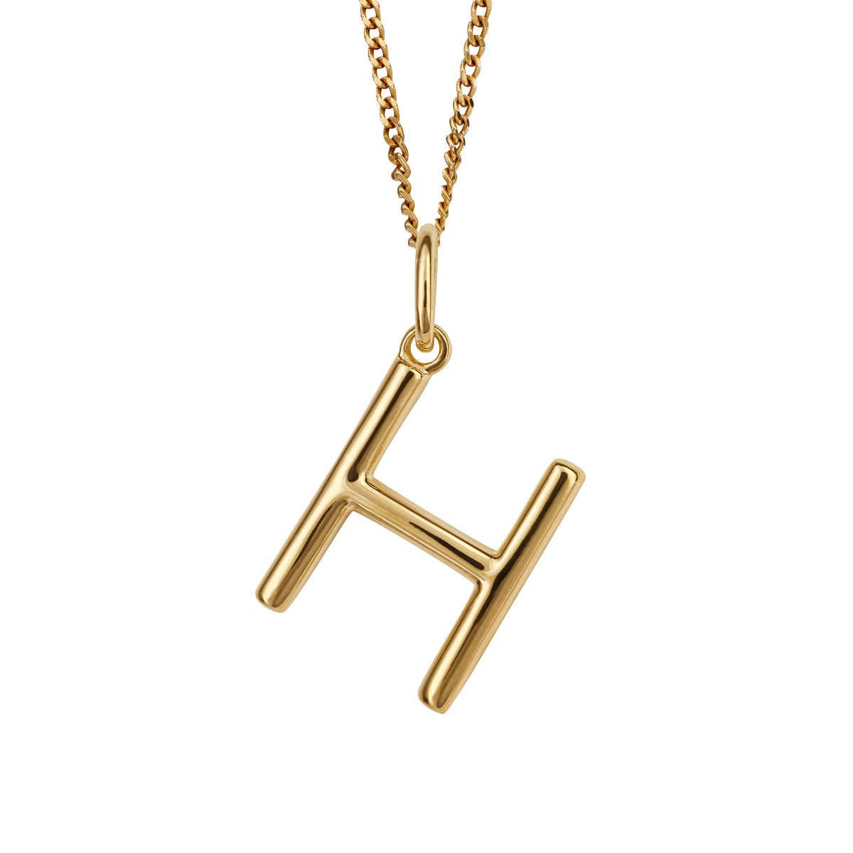 Initial Pendant – Recycled Sterling Silver Modern Tubular Charm