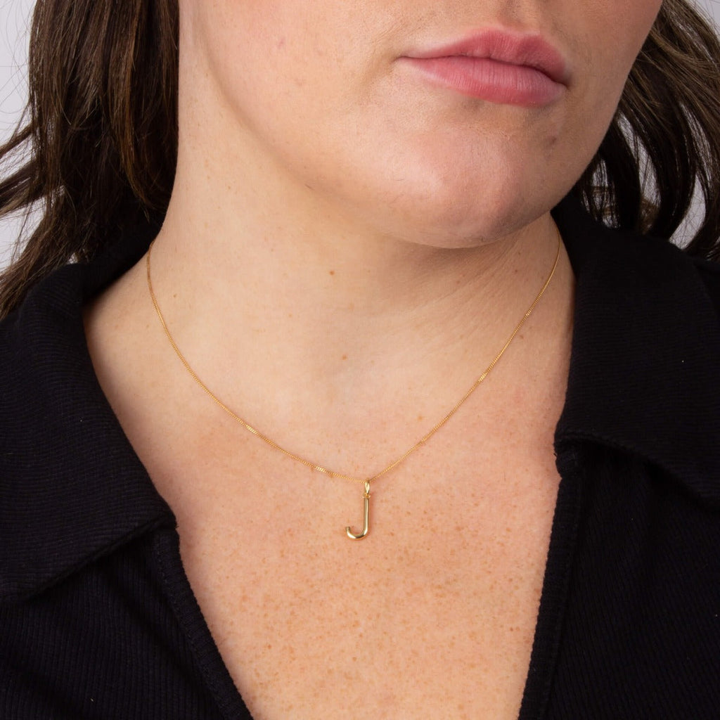 Initial Pendant – Recycled Sterling Silver Modern Tubular Charm