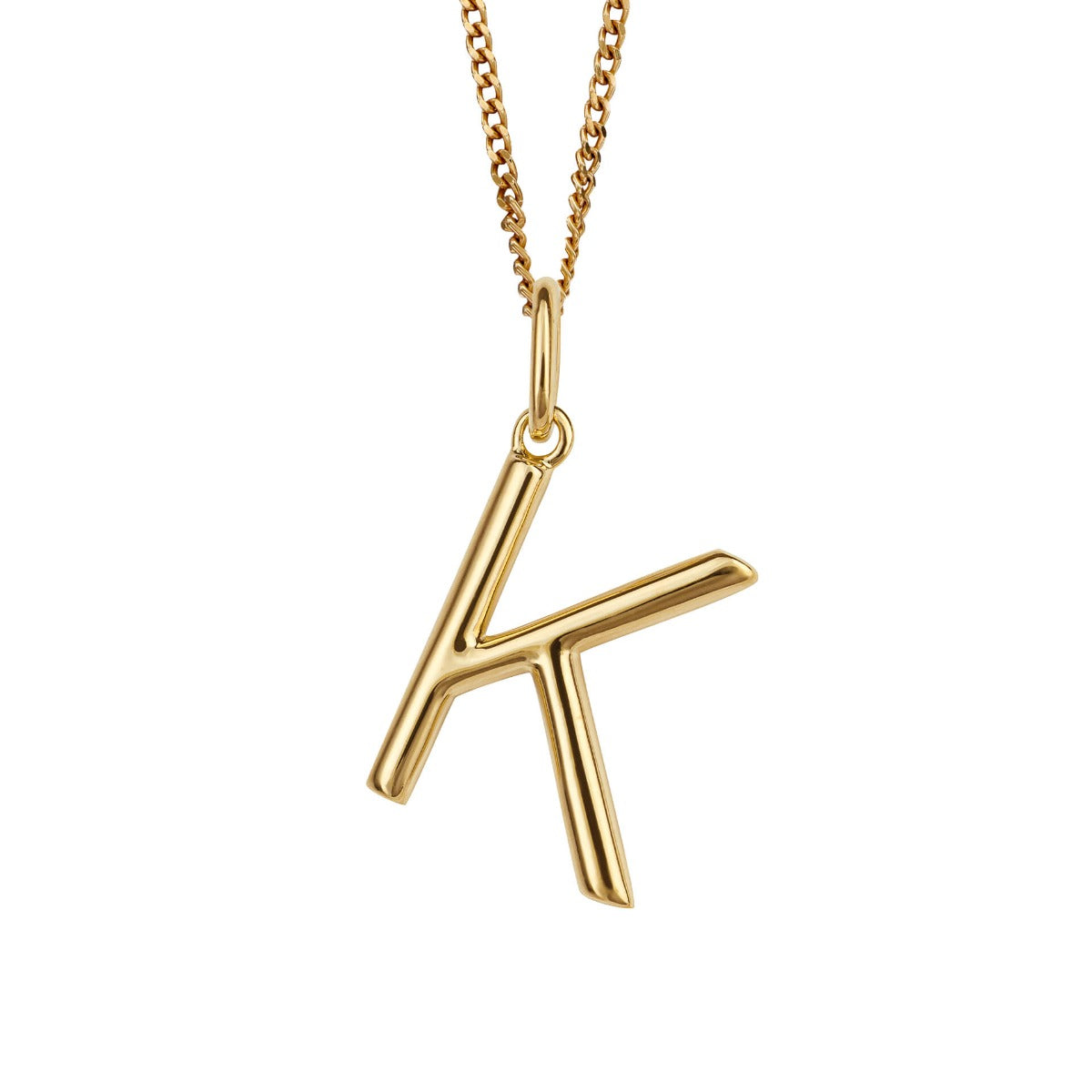 Initial Pendant – Recycled Sterling Silver Modern Tubular Charm