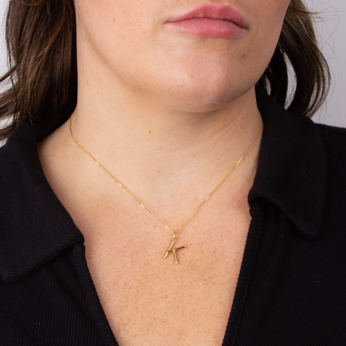 Initial Pendant – Recycled Sterling Silver Modern Tubular Charm