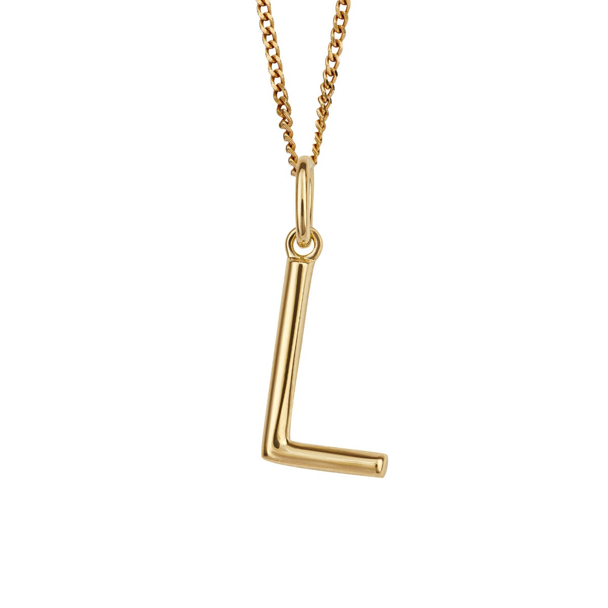 Initial Pendant – Recycled Sterling Silver Modern Tubular Charm