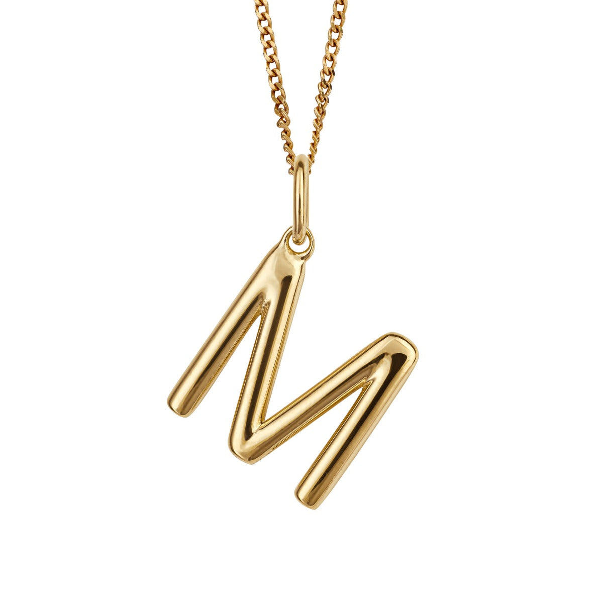 Initial Pendant – Recycled Sterling Silver Modern Tubular Charm