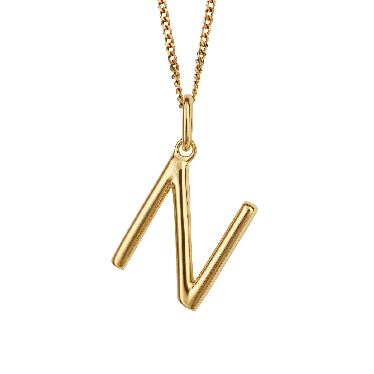 Initial Pendant – Recycled Sterling Silver Modern Tubular Charm