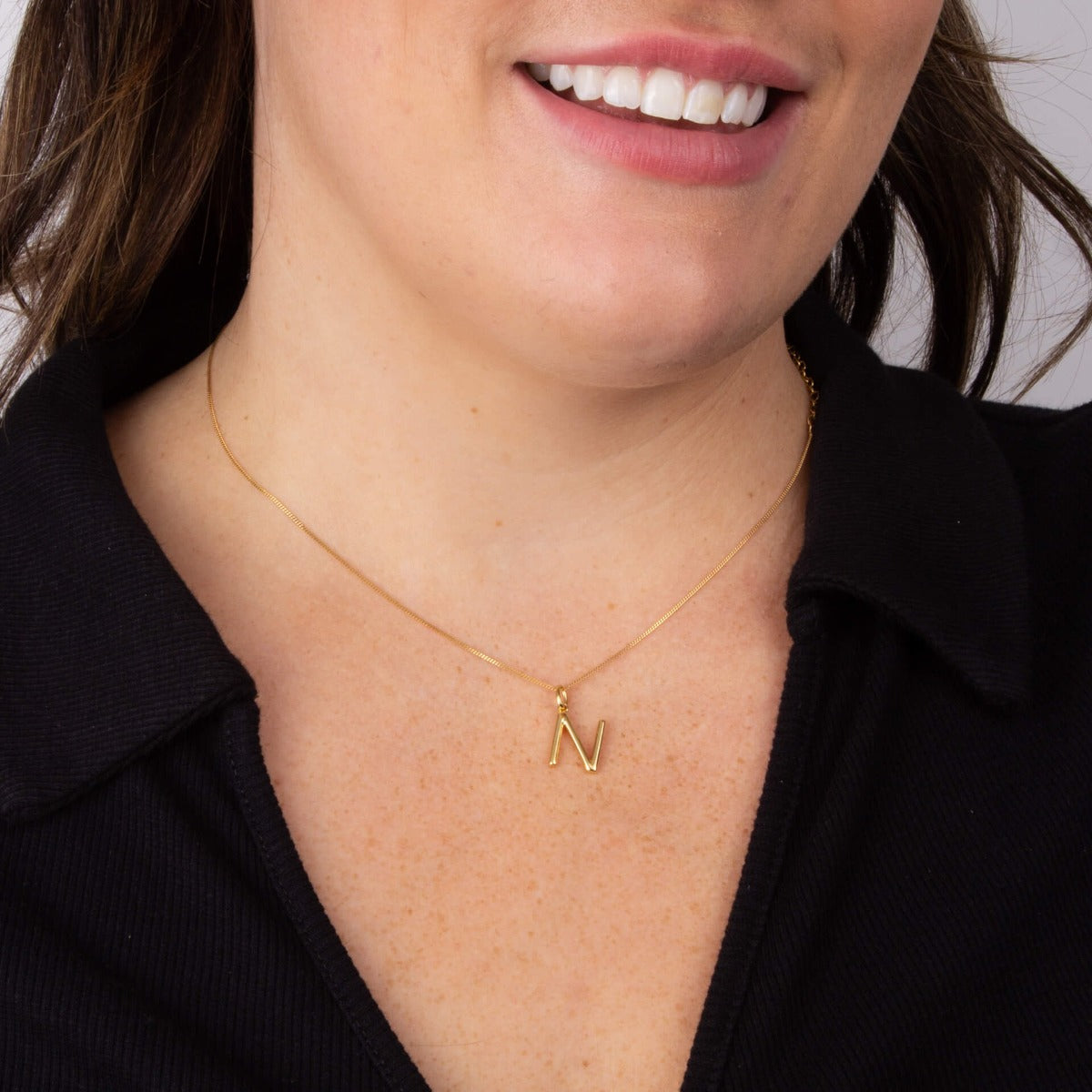 Initial Pendant – Recycled Sterling Silver Modern Tubular Charm