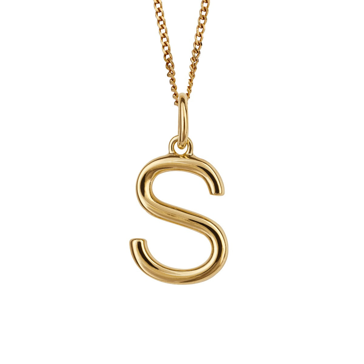 Initial Pendant – Recycled Sterling Silver Modern Tubular Charm