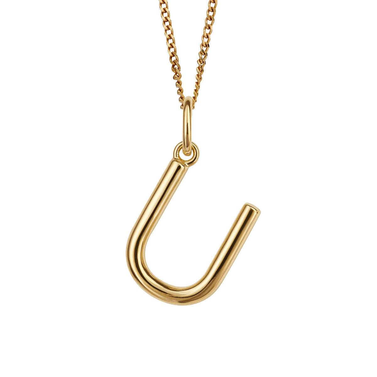 Initial Pendant – Recycled Sterling Silver Modern Tubular Charm