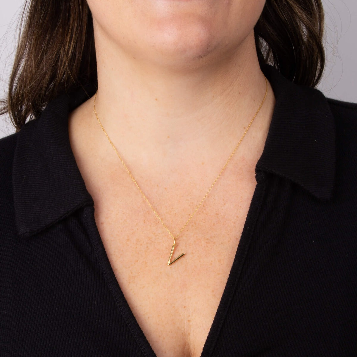 Initial Pendant – Recycled Sterling Silver Modern Tubular Charm