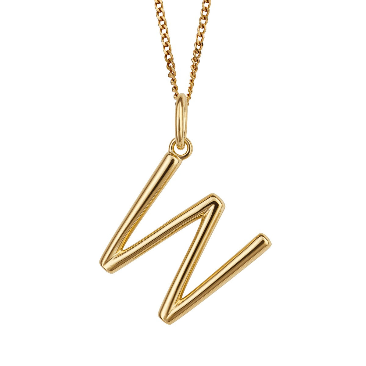 Initial Pendant – Recycled Sterling Silver Modern Tubular Charm