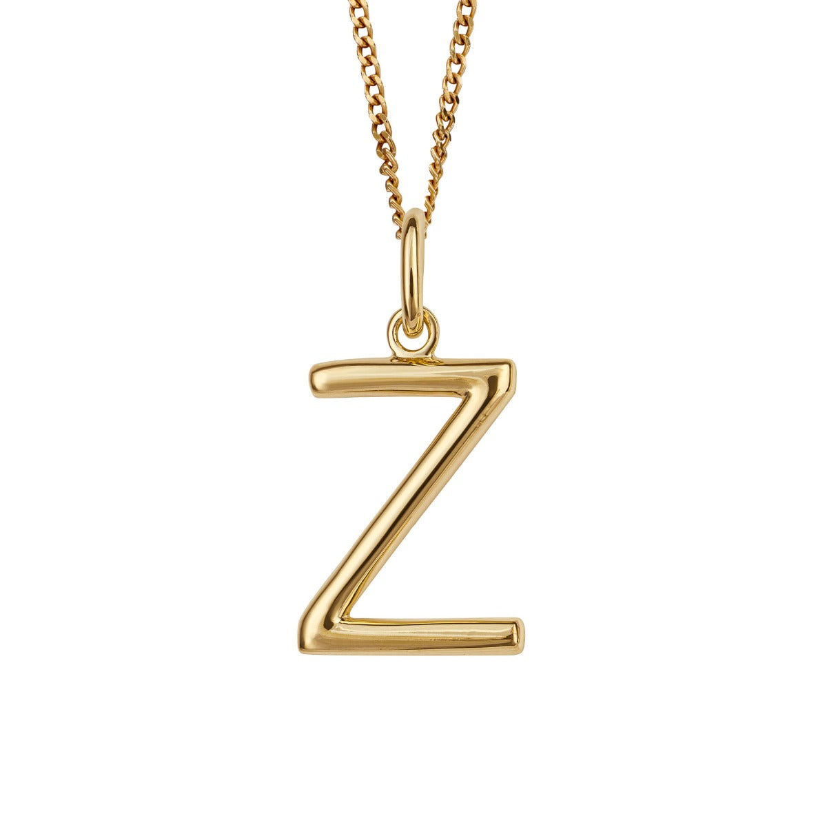Initial Pendant – Recycled Sterling Silver Modern Tubular Charm