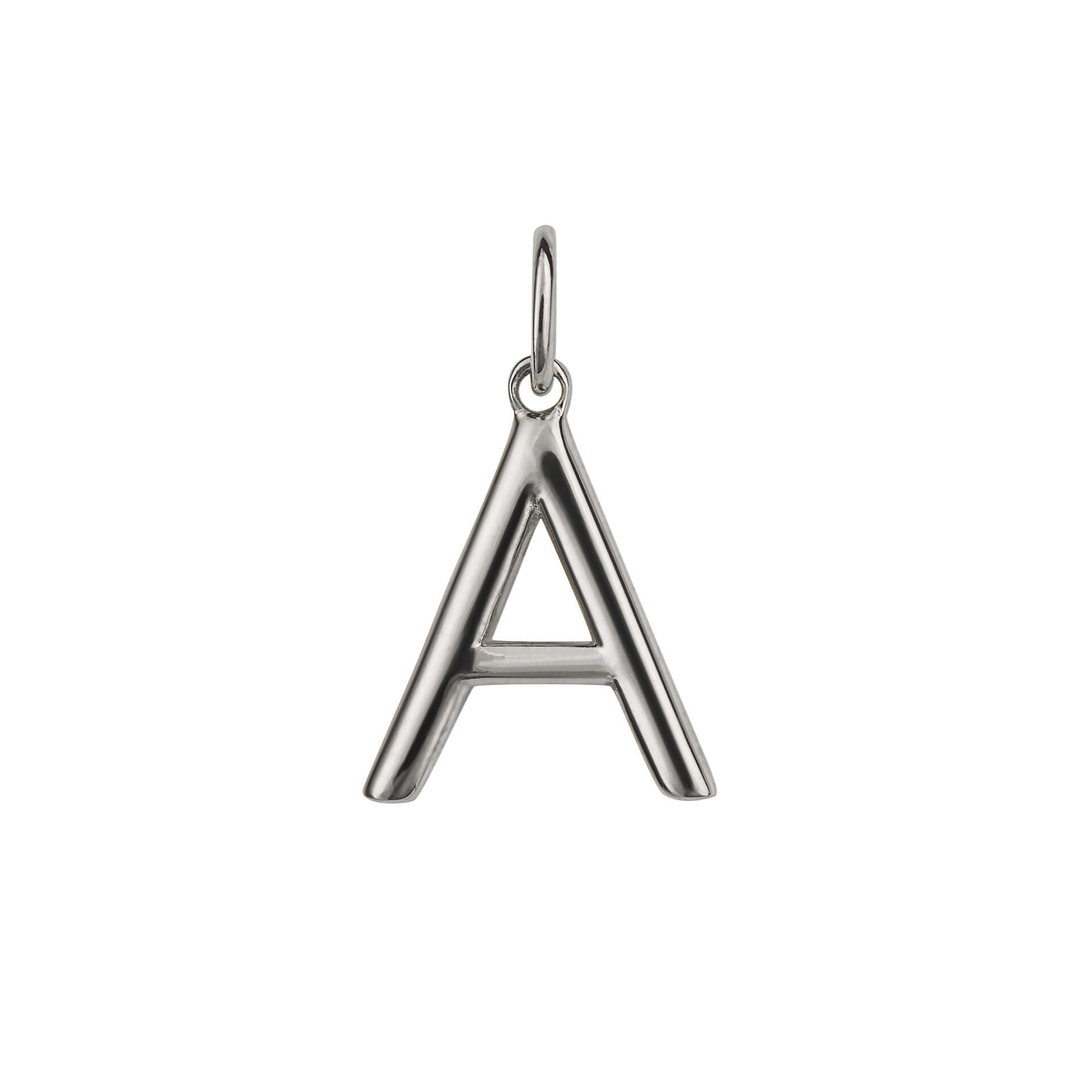 Initial Pendant – Recycled Sterling Silver Modern Tubular Charm
