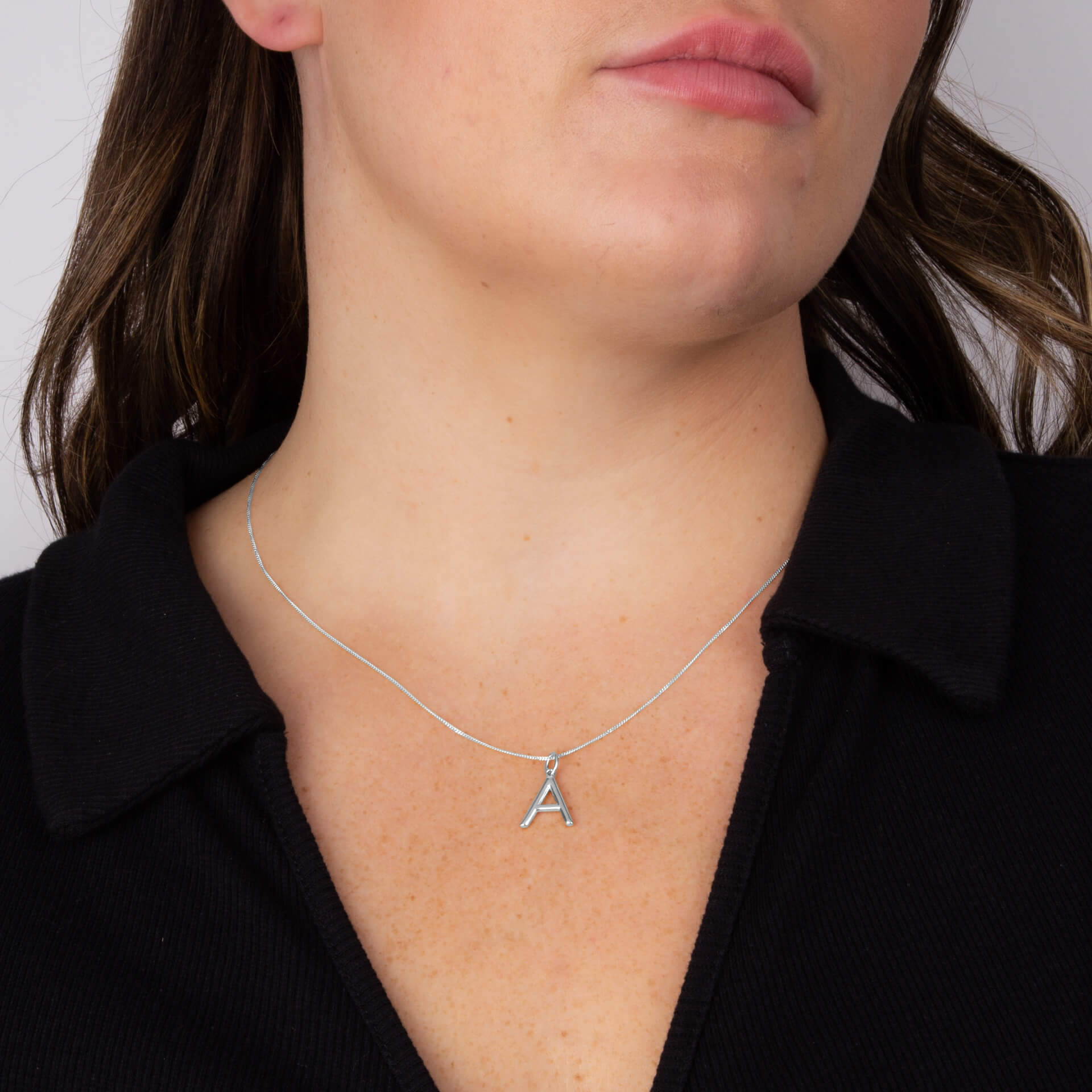 Initial Pendant – Recycled Sterling Silver Modern Tubular Charm