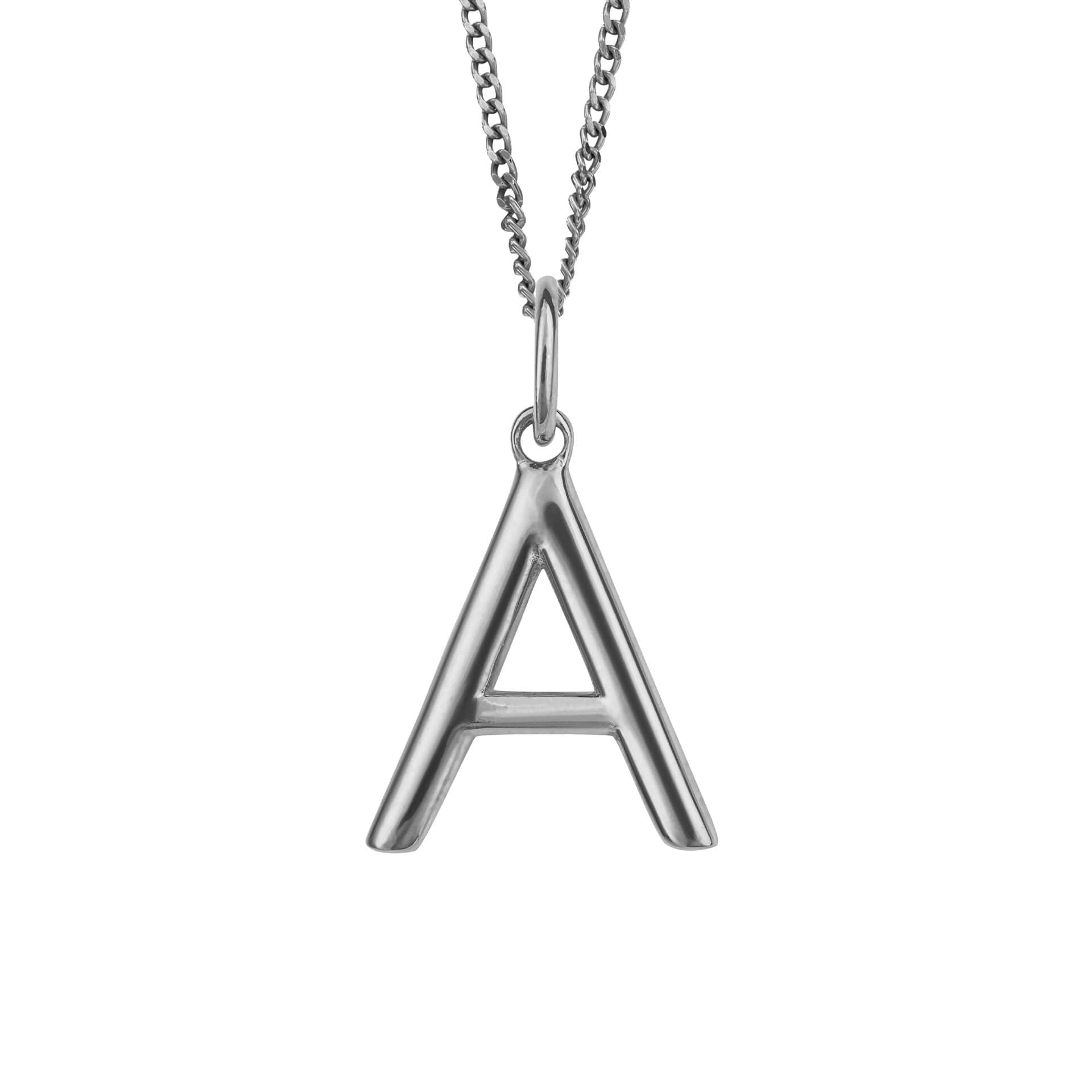 Initial Pendant – Recycled Sterling Silver Modern Tubular Charm