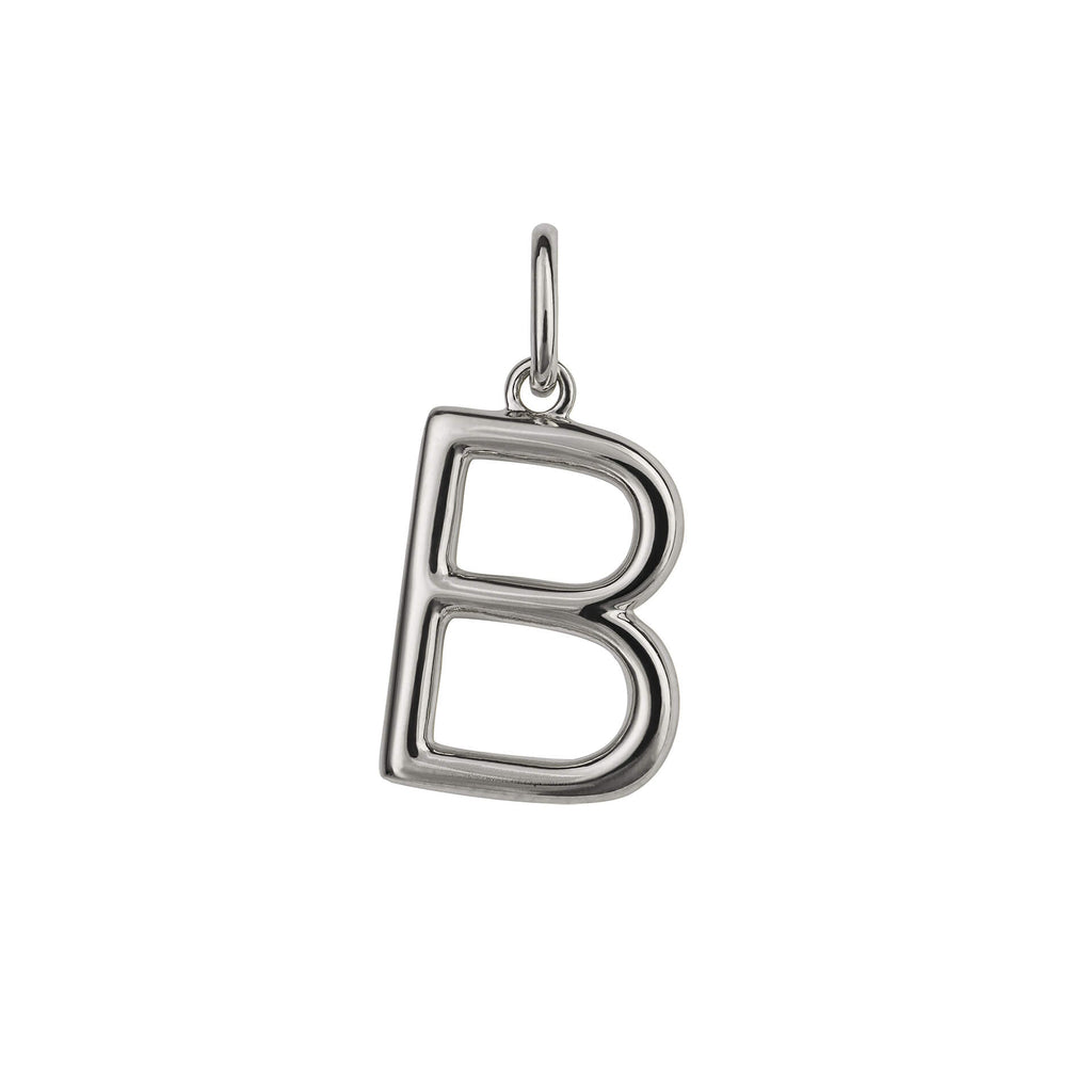 Initial Pendant – Recycled Sterling Silver Modern Tubular Charm