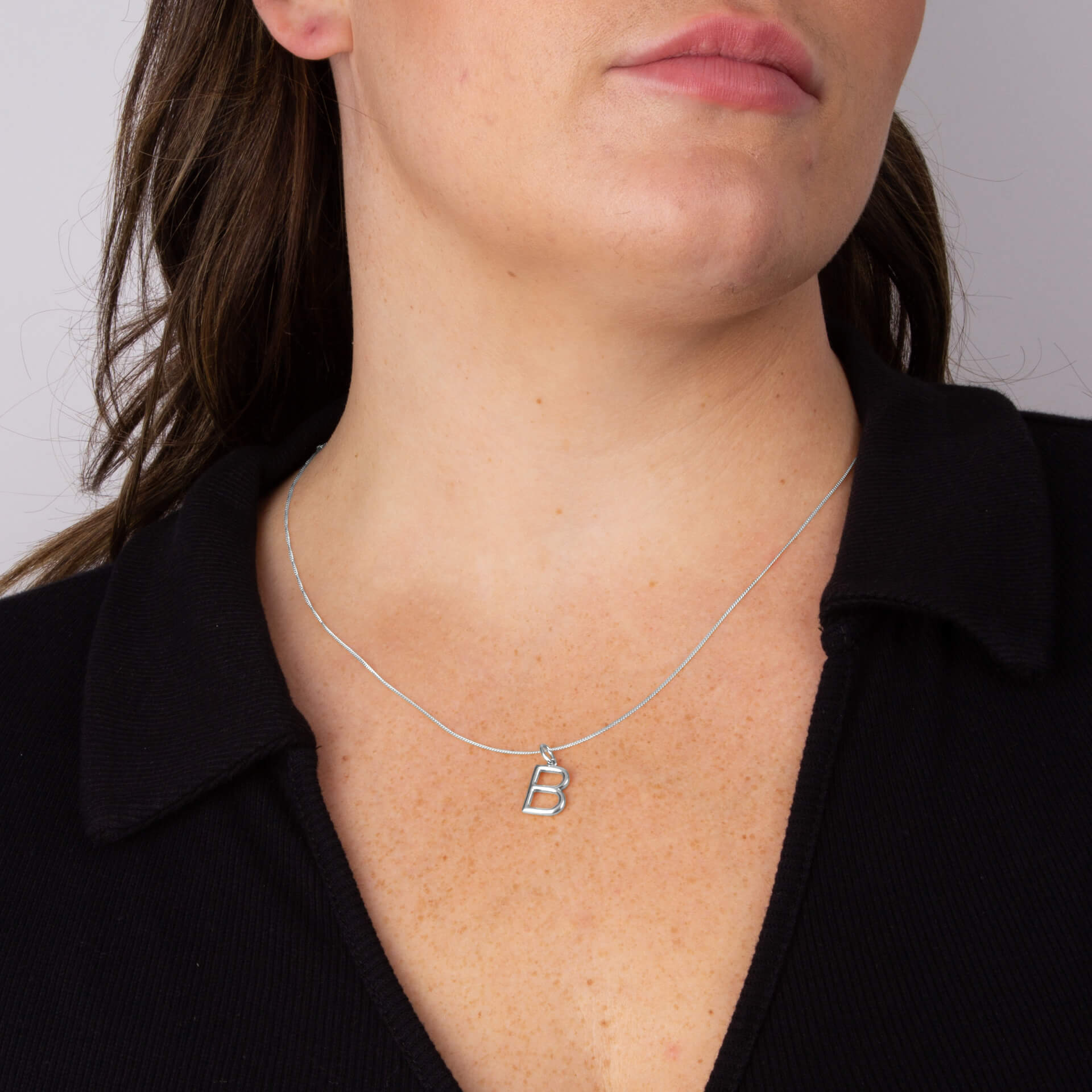 Initial Pendant – Recycled Sterling Silver Modern Tubular Charm