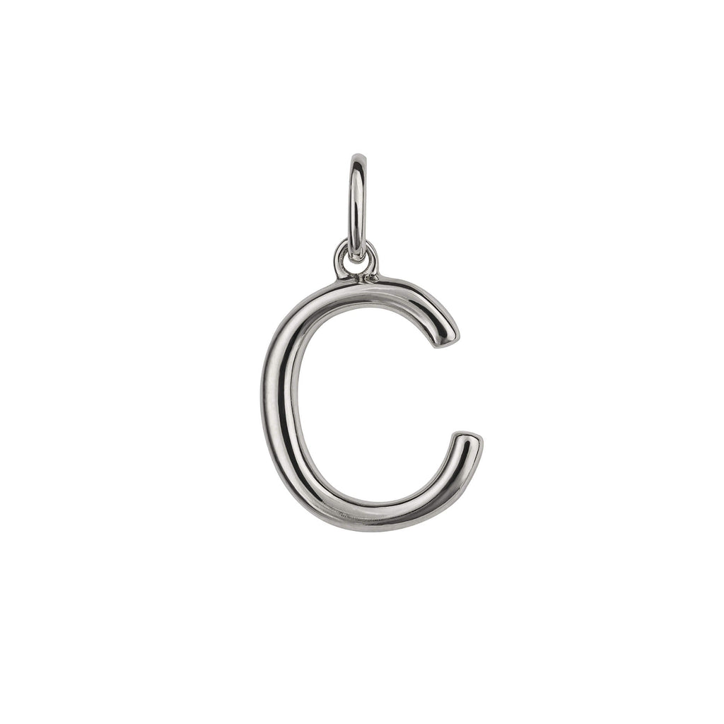 Initial Pendant – Recycled Sterling Silver Modern Tubular Charm