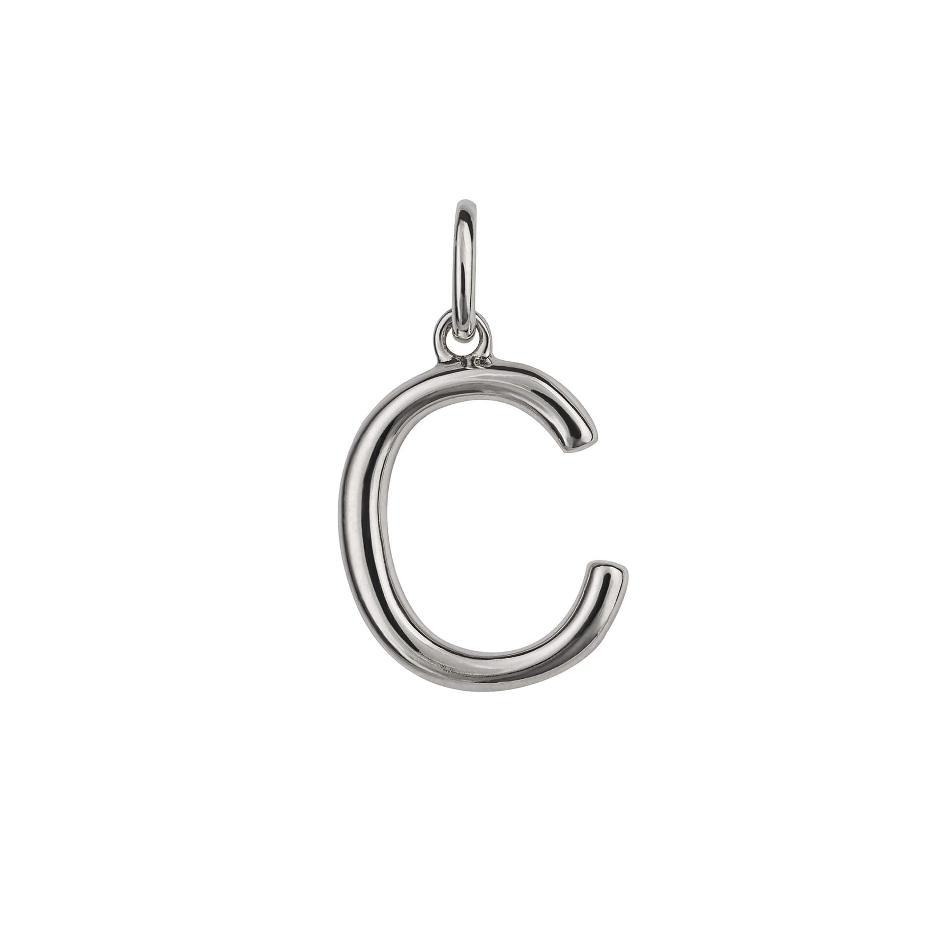 Initial Pendant – Recycled Sterling Silver Modern Tubular Charm