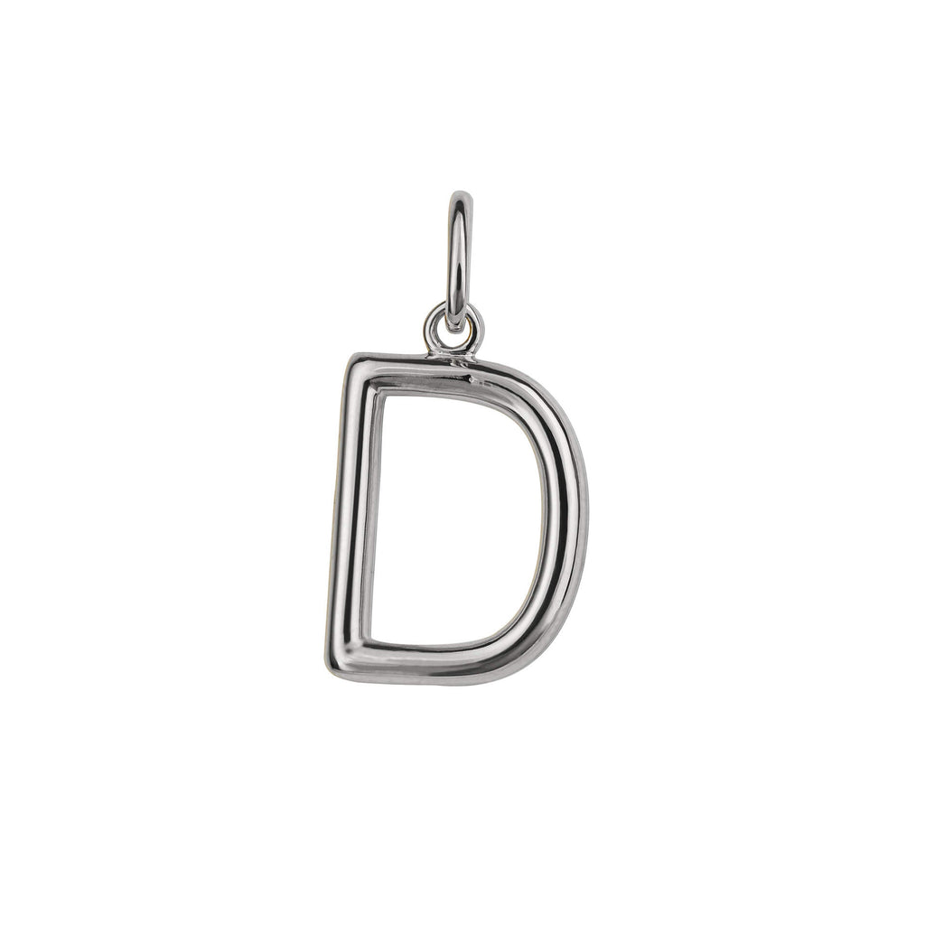 Initial Pendant – Recycled Sterling Silver Modern Tubular Charm