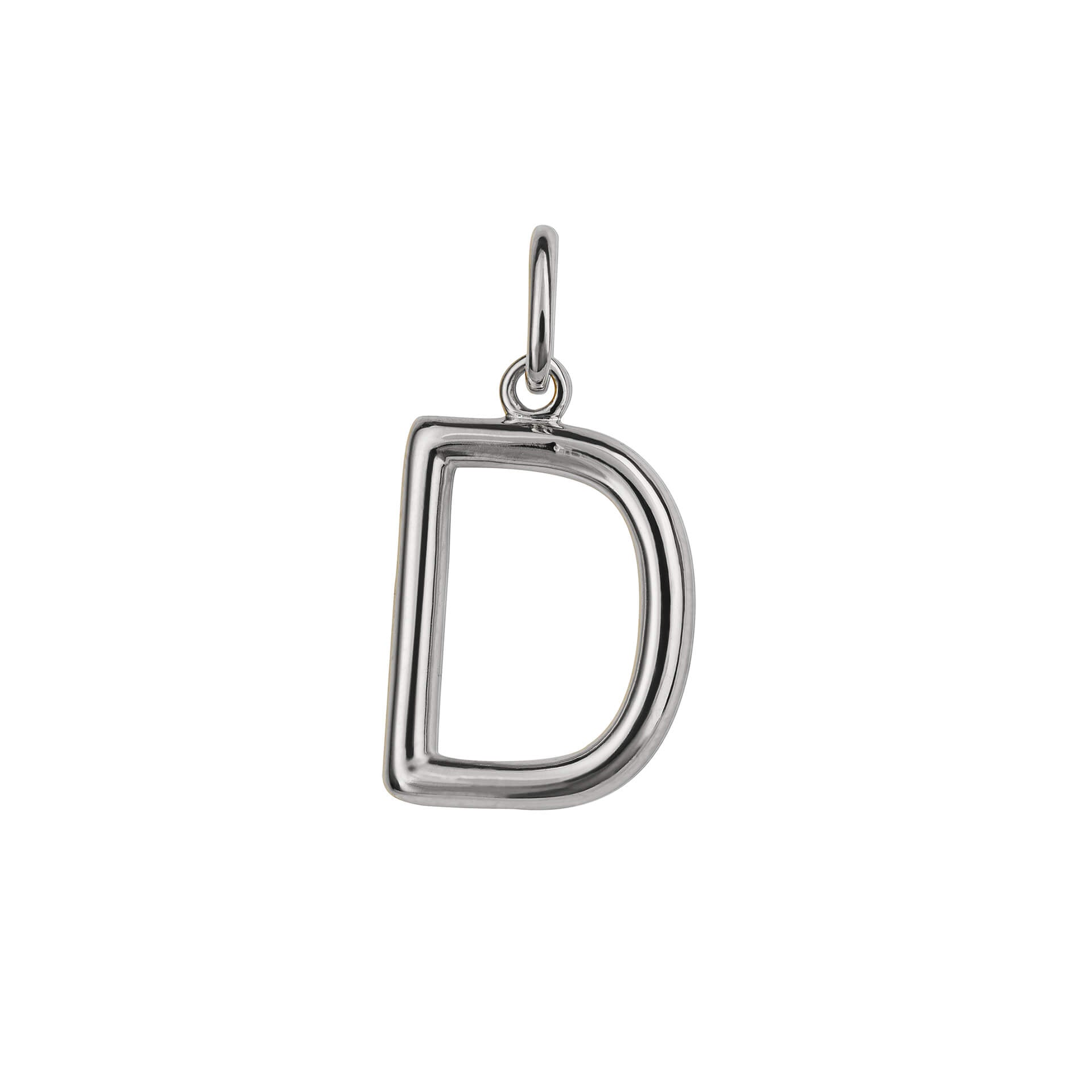 Initial Pendant – Recycled Sterling Silver Modern Tubular Charm
