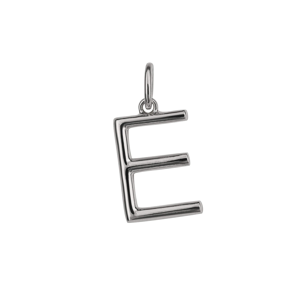 Initial Pendant – Recycled Sterling Silver Modern Tubular Charm