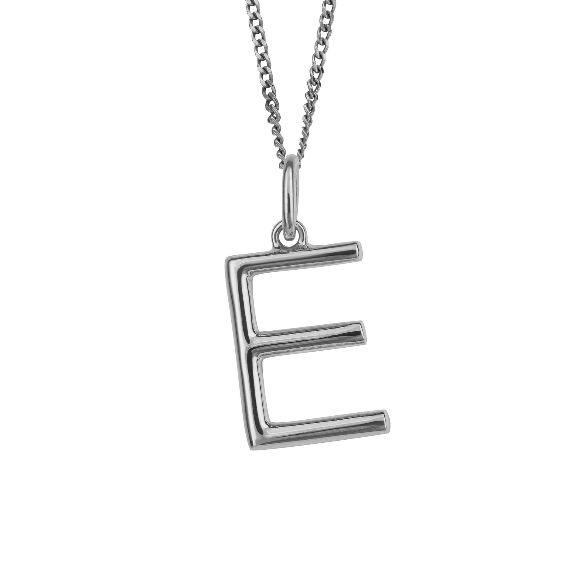 Initial Pendant – Recycled Sterling Silver Modern Tubular Charm