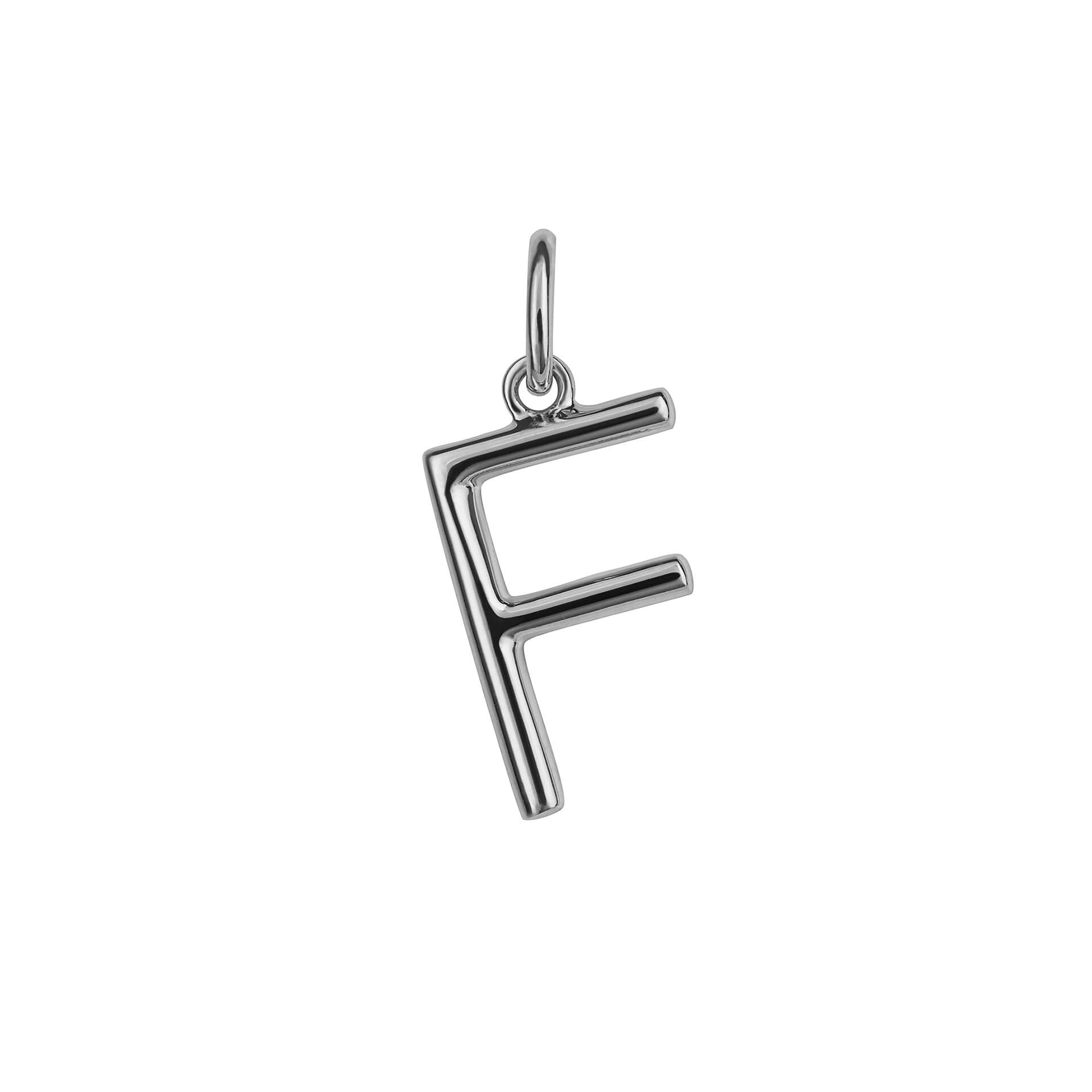 Initial Pendant – Recycled Sterling Silver Modern Tubular Charm