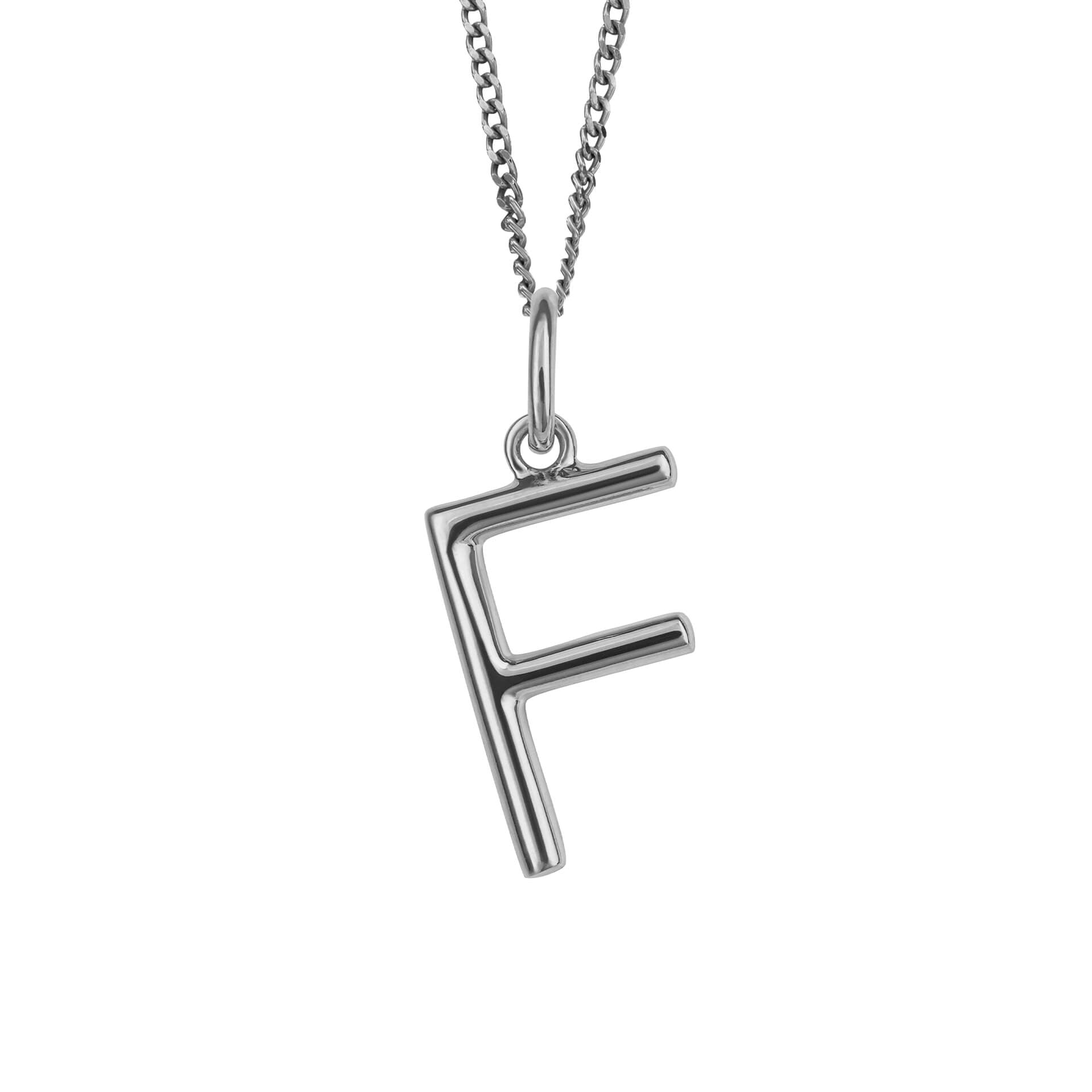 Initial Pendant – Recycled Sterling Silver Modern Tubular Charm